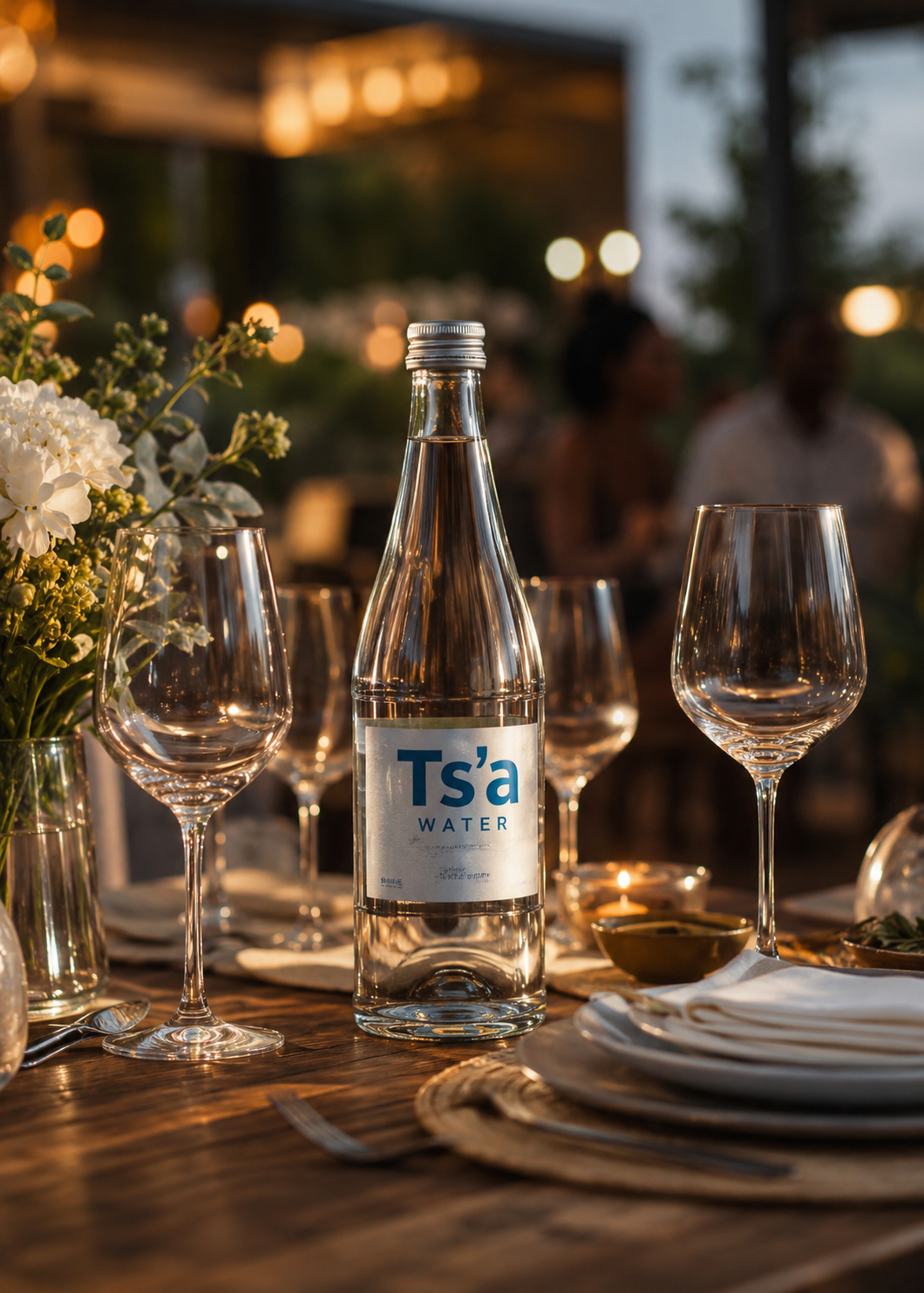 Ts'a Water served at a dinner table